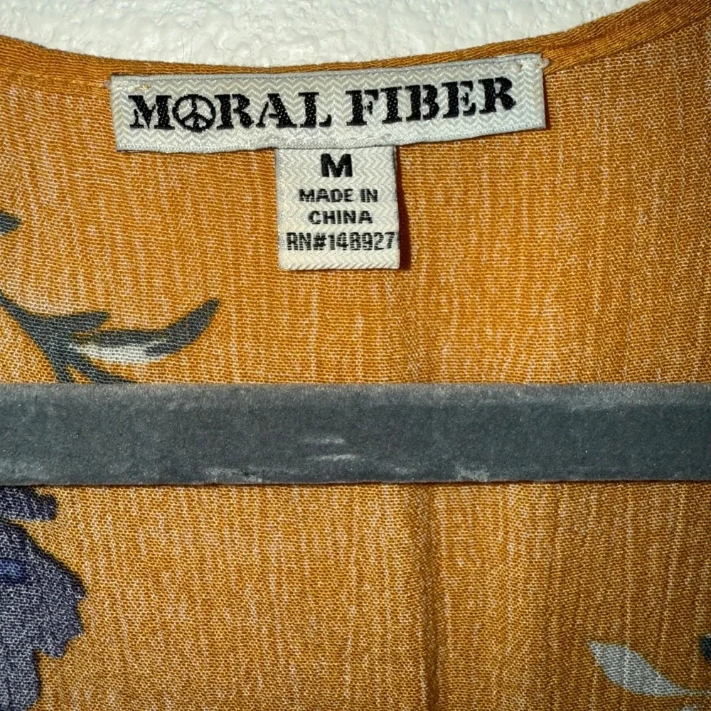 Moral Fiber Women's Fall Floral Kimono Wrap‎ Cardigan Size M Boho Beachy - Picture 6 of 10